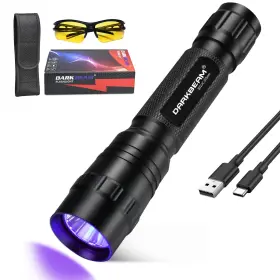 Darkbeam 501uc-395nm Flashlight Uv 395nm Black Light Mini And Powerful Wood S Lamp Usb -c Led Recha