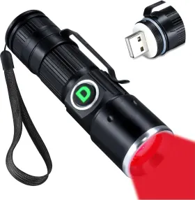 Darkdawn D15-red Redlight Flashlight Rechargeable Usb Led Mini Red Light Flashlights