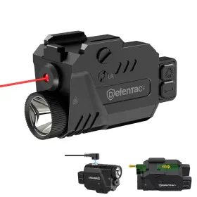 Defentac Df-1068rl 800 Lumens Light Laser Combo Strobe Tactical Red Beam With Rail Rechargeable