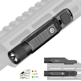 Defentac Df-9032-sj 1750lm Zoomable Tactical Flashlight With Momentary Strobe For Rifle