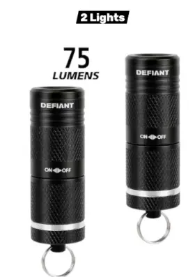 Defiant 313102163147 2 75 Lumens Ultra Compact Rechargeable Keychain Light. New In Packaging Defiant 313102163147 2 75 Lumens Ultra Compact Rechargeable Keychain Light. New In Packaging