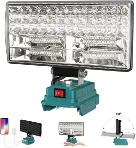 Demima Dm-wl-8i 8 Inch Cordless Led Work Light For Makita 18v Battery Two Levels Adjustable