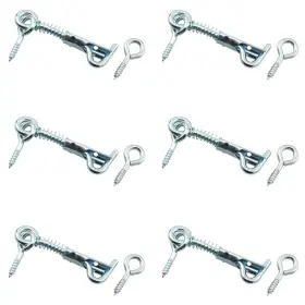 Dghaop 46385-shesl-2in-6 6pcs Stainless Steel Spring Hook And Eye Safety Latch 2-inch Wire Gate A