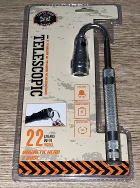 Dirty Dog Garage 810054100492 Chrome Telescopic Flashlight With Magnetic Head And Base Ext 22 Inch Nip