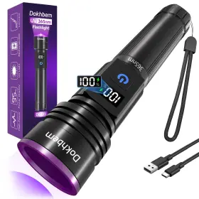 Db001 Dokhbem 365nm Uv Flashlight Rechargeable Black Light With Lcd Display Po