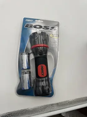 Dorcy 41-2960 Boss Rubber Krypton Flashlight With Batteries Black And Red
