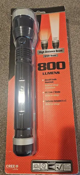 41-4301 Dorcy Ultra Hd Aluminum Flashlight 800 Lumen Led With Batteries 970ft Beem New