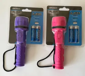 Dorcy 42-2959 2 Pack Flashlight Led Active Series Pink And Purple 6 Inch Lightweight Durable