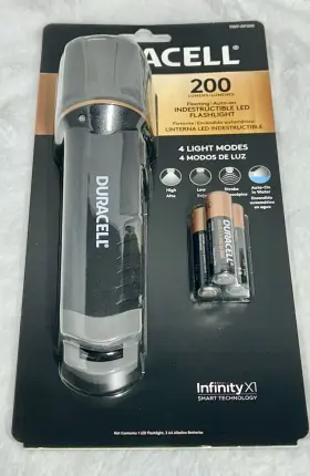 Duracell 8228-df200 Indestructible Led Flashlight 200 Lumens Floating Water Resistant
