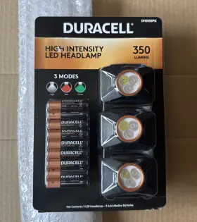 Duracell 856318008852 Nip High Intensity Led Headlamp 350 Lumens 3 Modes Pack Of