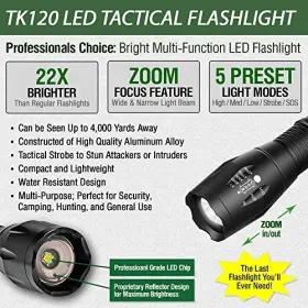 Ecogear Fx 008678058446 Led Flashlights Small Camping High Lumens 2 Pack - Black