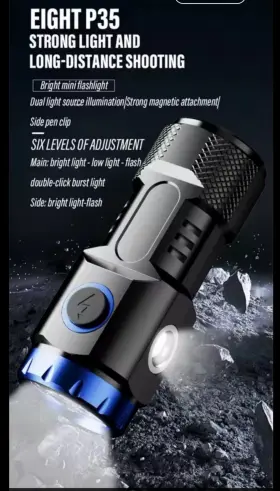 Edc Bl-s78 Mini Led Flashlight Camping Light Magnetic Base Side Lights And Lampshade
