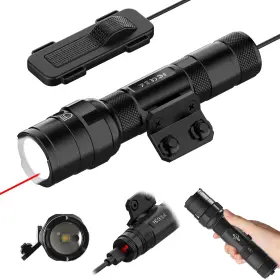 Elfgo M-l53190-r Rifle Laser Flashlight Combo - 1250 Lumens Red Sight And Light For Ar