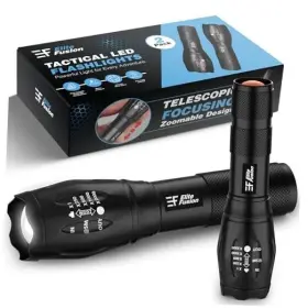 Elite Fusion Ef-tf1000-2p-1 Compact Led Flashlight 2-pack Bright Everyday Light For Home And Car 5 Modes