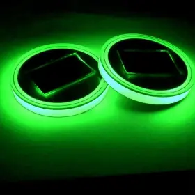 Eonlyx 761567245968 Solar Led Cup Holder Lights 2 Pack 72mm Car Coasters Anti Slip Waterproof P