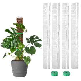 Eox Exms02 4 Pcs 24 Inch Plastic Moss Pole For Monstera Large D Shaped Poles Cl