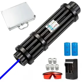 Eramong B009f-b High Power Blue Flashlight Long Range With Adjustable Focus And M