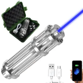 Eramong B017-r High Power Blue Flashlight Long Range With Adjustable Focus Usb