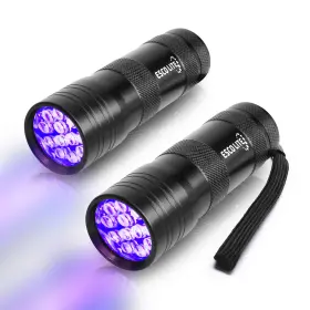 Esco Lite Esco-0121 2 Packs Black Light Flashlight 12led 395nm Uv Handheld Mini Flas