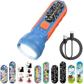 Etenwolf 744110473803 L1 Rechargeable Flashlight For Kids Led With Fun Diy Sticker