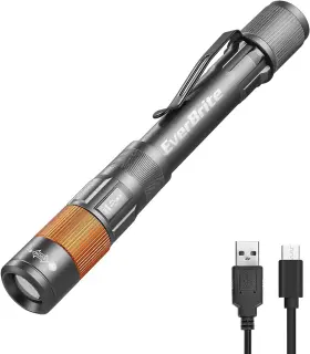 Everbrite 313115212290 Rechargeable Pen Light 300 Lumens Edc Flashlight Zoomable Led Pocket