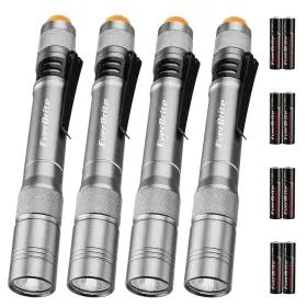 Everbrite E101127ae Pen Light 100lm Pocket Aluminum Led Flashlights With Clip 8 Batteries