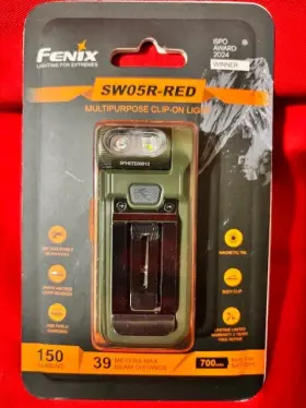 Fenix 942870306087 Sw05r-red Clip-on Led Flashlight With Red Light Green 150 Lumens - Fx-sw05