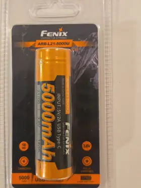 Fenix Arb-21-5000u Mah Rechargeable Flashlight Battery New