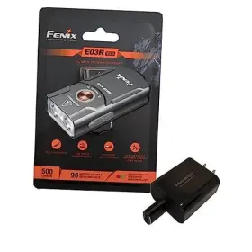 Fenix Flashlights Edbr-fen-e03rv2-ebusbaccc E03r V2 500 Lumen Usb Rechargeable Led Keychain Flashlight Gray