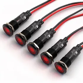 Filn Fl1a-12fw-1-000-br12v-24v-005 5pcs 12mm 1/2 Inch Waterproof 5v 12v 24v Led Indicator Light Red Metal Signal Da