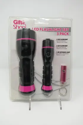 Fine Life Product Sp-02606 Gift Shop Led Flashlight Set 3 Pack 5 Keychain Light New
