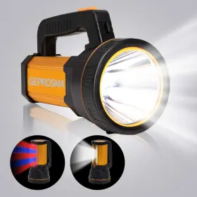 Geprosma 445008078041 Powerful Led Flashlight High Lumens Rechargeable Super Bright Handheld Spotligh