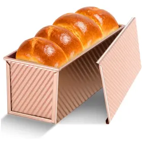 Gicyiit Gyt-plp001 Pullman Loaf Pan With Lid 13x4 Inch Premium 2.2lb Large Rose Gold