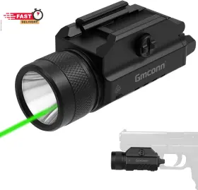 Gmconn 313052039066 1250 Lumen Tactical Flashlight Green Laser Light Combo Rechargeable Pist