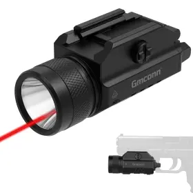 Gmconn G5020 1250 Lumen Tactical Flashlight Red Laser Light Combo Rechargeable Pistol Lig