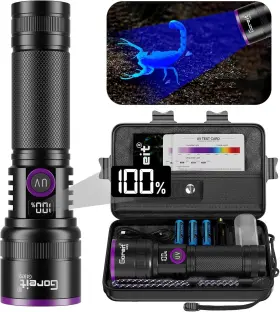 Goreit Au-g1979 365nm Black Light With Filter Lens 30w Strong Uv Flashlight Recha
