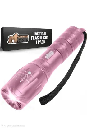 Gorilla Grip 840029670941 Powerful Led 750 Ft Water Resistant 5 Adjustable Mode Pink