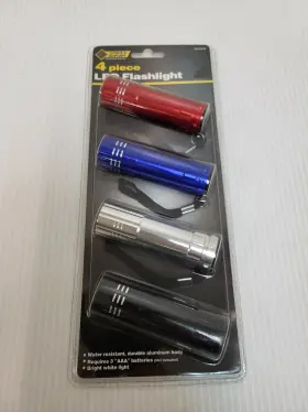Grip 3503539 Steel 4 Piece Led Flashlight 3aaa 3 Inch Flashlights