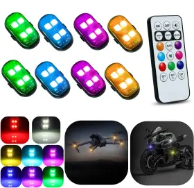 Gsowo 744110795264 8pcs Flashlight 8 Colors Waterproof Flashights Type-c Rechargeable Led Warning
