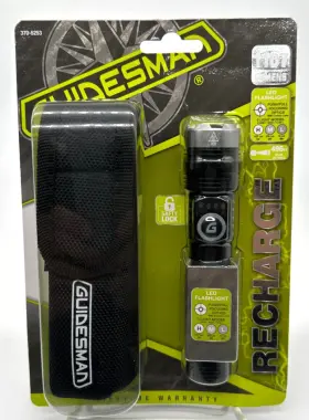 Guidesman 811446028660 1107 Lumens Led Rechargeable Flashlight With Pouch And Charging Cable