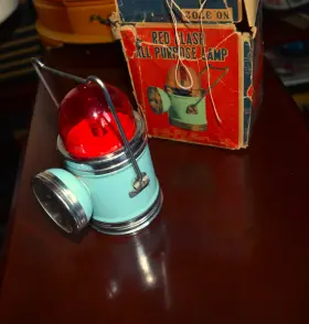 Gw 3702 Rare Vtg Inch Patent Red Flash All Purpose Lamp Original Box Made In Japan #3702