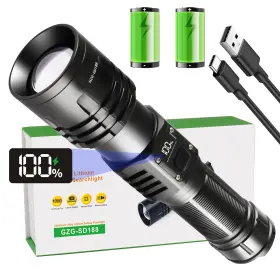 Gzgluz Gzg-sd188-2b Rechargeable Led Flashlights High Lumens 10000mah Powered Waterproof Bri