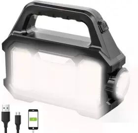 Haashada Sy-fl-003 Solar Rechargeable Led Spotlight Flashlight Super Bright 6000lm Handheld Led