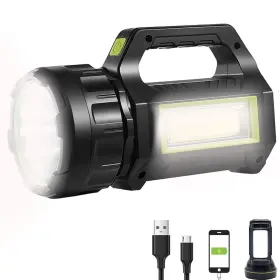 Haashada Sy-fl-009 Led Searchlight Lantern Solar Rechargeable Super Bright 10000lm Handheld