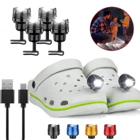 Halfoflife Hol-xd-4pcs-bl-us 4 Pcs Rechargable Headlights For Crock Outdoor Waterproof Led Flashlight For