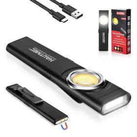 Hautmec Ht0442 Slim Flat Flashlight Rechargeable Work Light With Usb-c 500 Lumens
