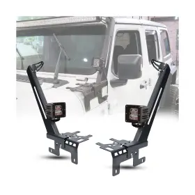 Hawkley 731694538004 50 - 52 Inch A-pillar Led Light Bar Windshield Mount Brackets For Jeep 2018-2