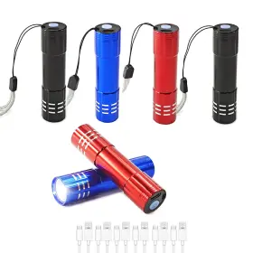 S13-duose Hilngav 6 Pack Led Aluminum Mini Small Usb C Rechargeable Flashlights Handheld