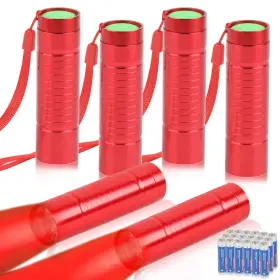 Hilngav S18-1 6 Pack Red Light Flashlight Mini Small Led Flashlights Torch