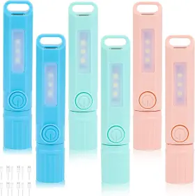 Hilngav S19-3-6 6 Pack Rechargeable Mini Led Flashlights Usb-c Zoomable Camping Lantern Combo